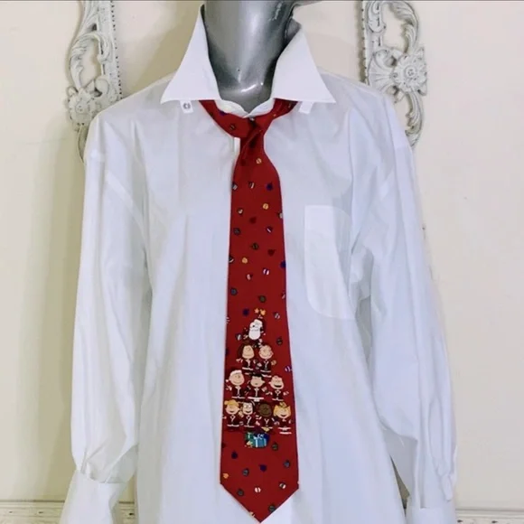 VINTAGE Peanuts Festive Holiday Pattern Tie UNISEX